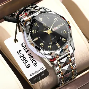 GOHUOS Men's casual and business round dial quartz watch, party fashion watch, daily clothing decoration, versatile trendy birthday gift watch