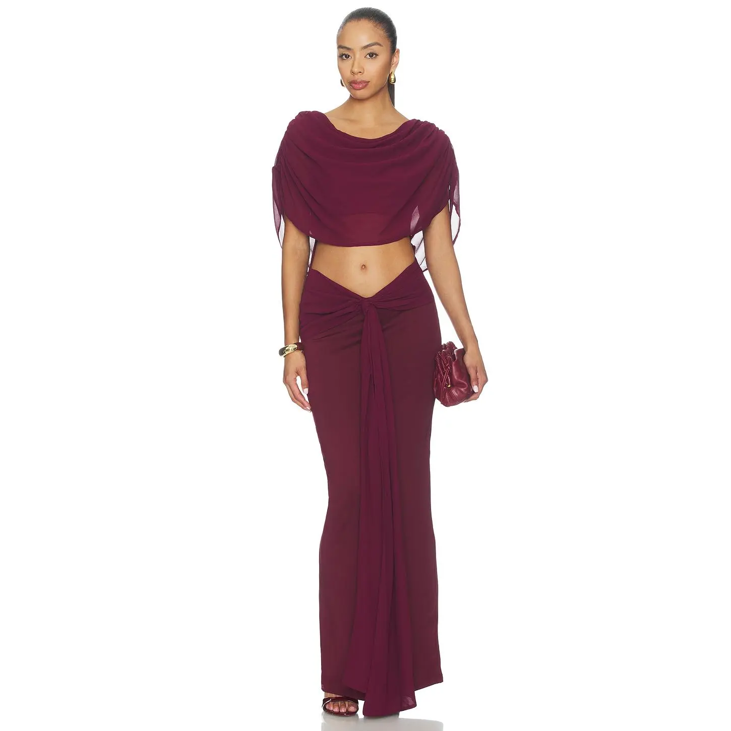 SNDYS Marnie Reversible Maxi Dress in Oxblood Red