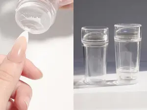 Clear Nail stamping tool/ Silicon Clear Jelly Stamper Transparent Nail Stamping Stamp Scraper Polish Print Transfer DIY supply