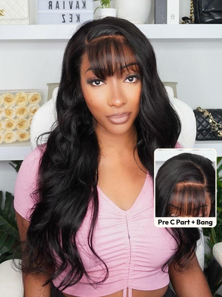 UNice Glueless Side-Part & Middle Part Fluffy Loose Wave Wig with Wispy Air Bangs 13x4 HD Lace Frontal Human Hair Wigs with Bleached Knots Easy to Install Natural Hairline Scalp SpringStatements