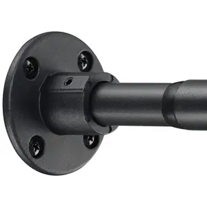 Black Industrial Wall Shower Curtain Rod-Adjustable Shower Curtain Rods Decorative Home Goods for Bathroom,Windows,Bedrooms,Balcony and Laundry Room
