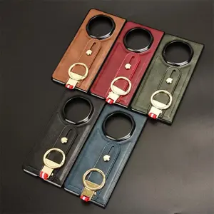 For Honor Magic V3 Case Luxury Leather Cover Wristband Hand Strap Kickstand Metal Ring For Honor Magic V3 Phone Case