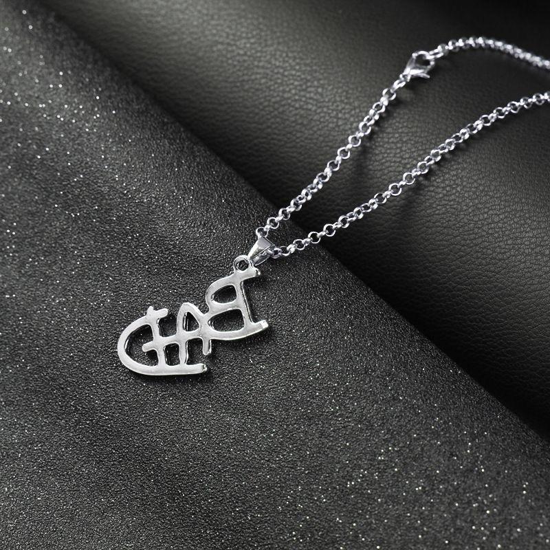 Necklace MJ BAD LOGO Pendant Silver Tone Chain Accessory for Fans Iconic Pendant Tribute to King of Pop