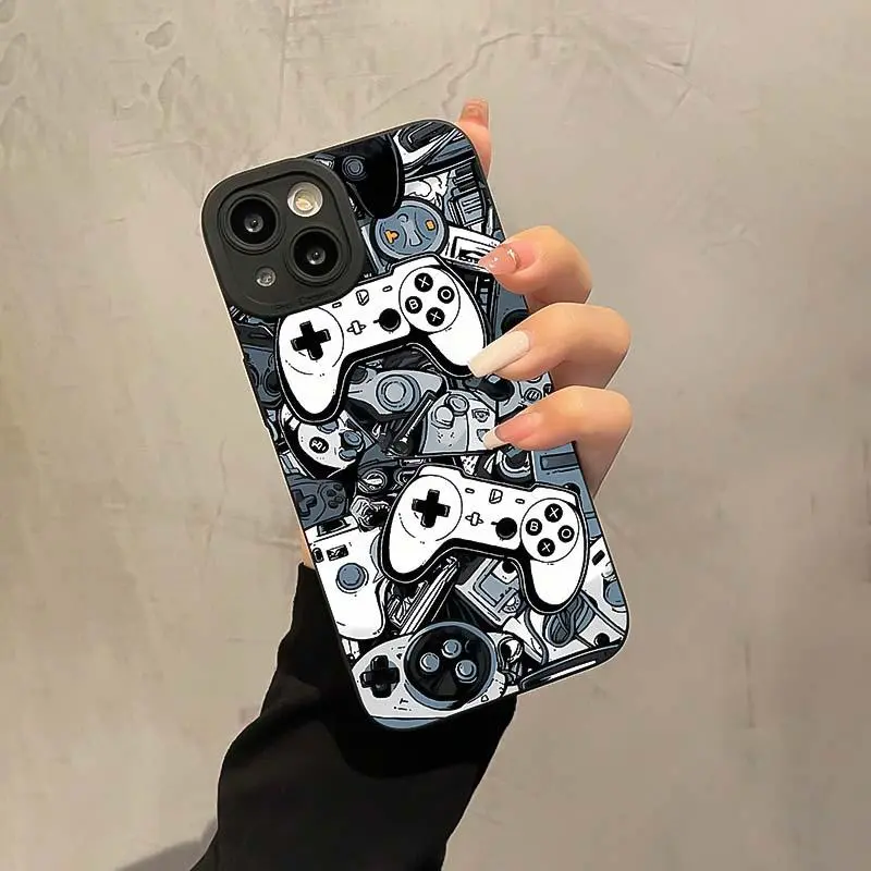 Game Console Pattern Phone Case, Decorative Phone Protector Cover, Phone Accessories Compatible with iPhone 11 12 13 14 15 16 17 Pro Max