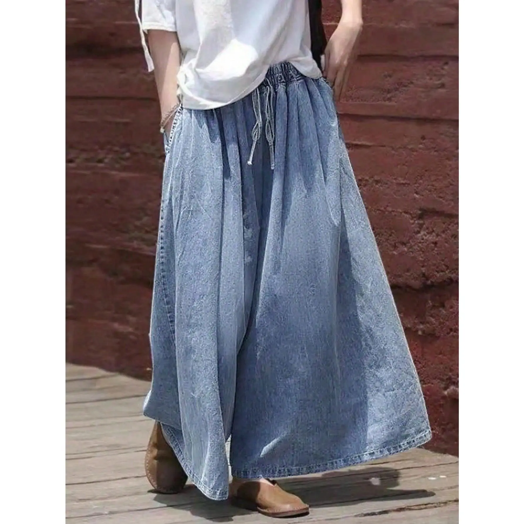 Oversized Wide Leg Flare Jeans for Women – Extra Loose Soft Tencel Denim, Tall & Plus Size Friendly