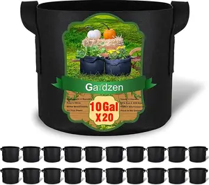 20-Pack 10 Gallon Grow Bags, Aeration Fabric Pots with Handles, Pot for Plants
