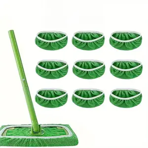 3/4/6/7/8/10/11/12 green mop cloth, highly absorbent, suitable for dry and wet cleaning of various floor surfaces, indoor cleaning, household