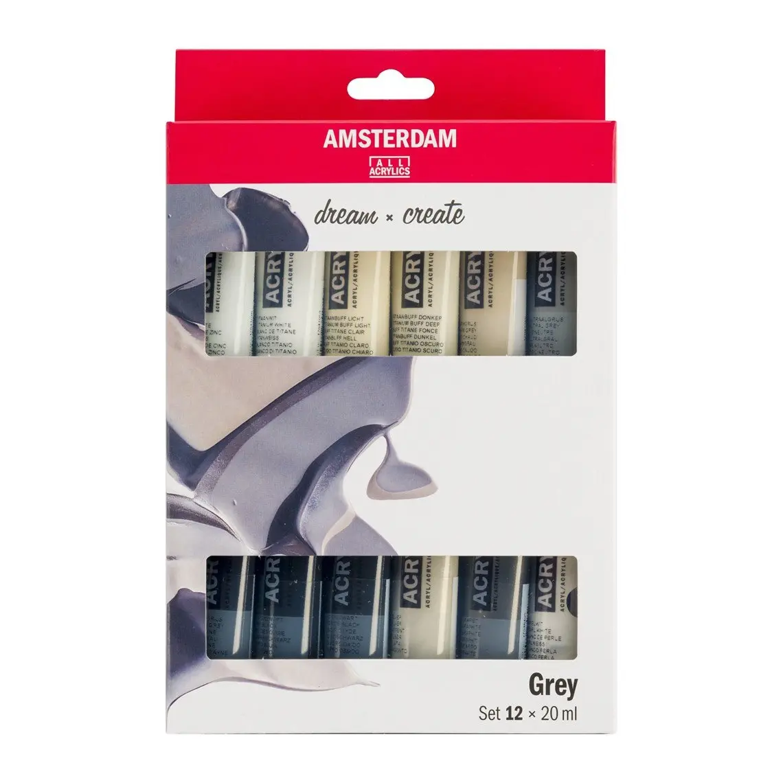 Royal Talens Amsterdam Standard Series Acrylic Paint Greys Set | 12 x 20 ml