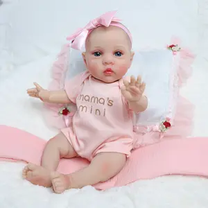 Reborn Baby Doll Mikki - 16 Inch 40cm Realistic Soft Cloth Body Lifelike Newborn Doll with Complete Accessories Set Birthday Gift for Kids Girls Age 3+