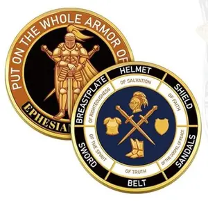 Christian Full Armor of God Challenge Coin Set of 4 Coins Version 2 Coins