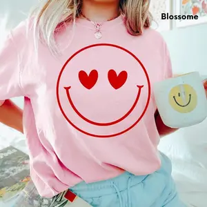 Comfort Colors® Smiley Face Shirt,Valentines day Shirt,Valentine's LOVE Shirt,Valentines Gift,Valentine Shirt,Heart Smily Face Shirt