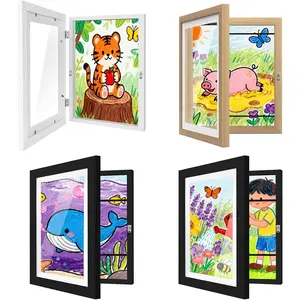 4 Packs Kids Art Frame, 8.5 x 11 Inch Kids Artwork Frames Changeable, Front Opening Picture Display Frame for Wall Holds 50 Drawings for Crafts, Room Decor, Portfolio, Children Drawing