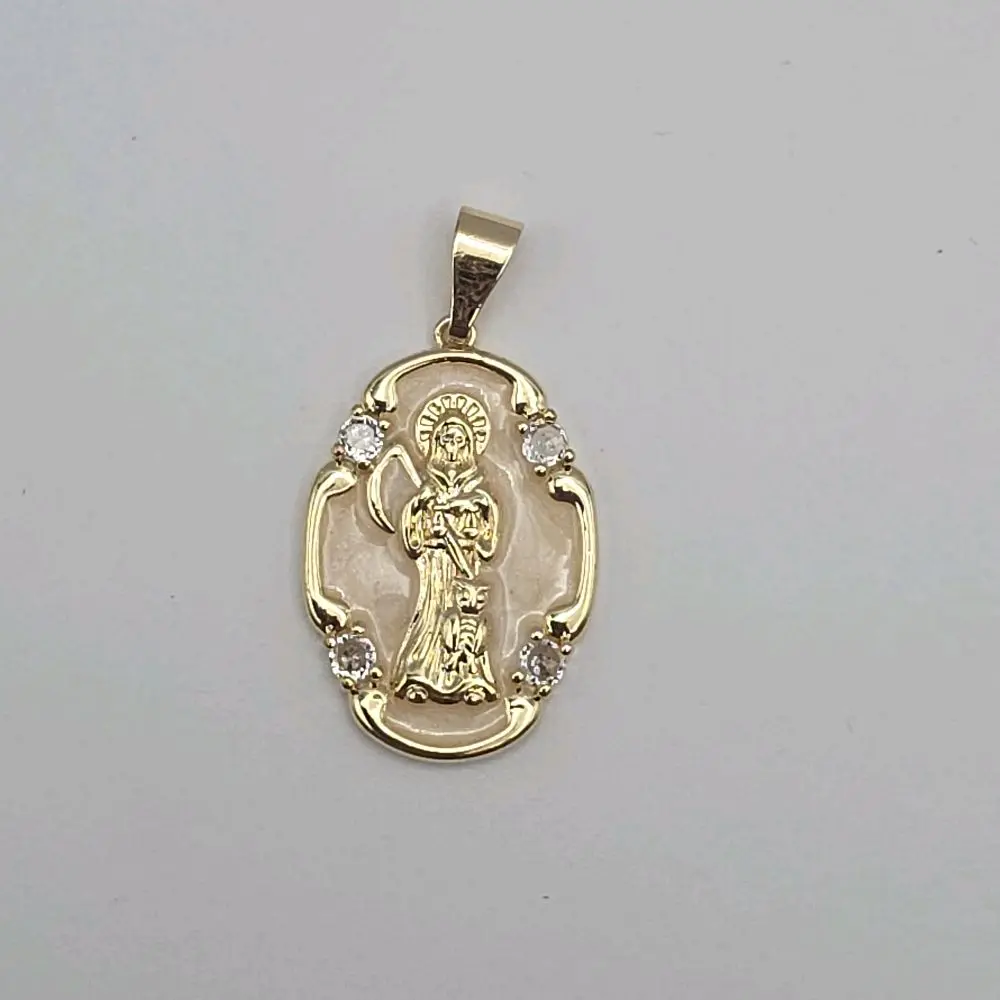 THE GRIM REAPER fashion pendant gold-plated with stones  NO CHAIN