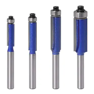 4 count Flush Trim Router Bit Set 1/4 Inch Shank Top Bearing Flush Trim Router Bit
