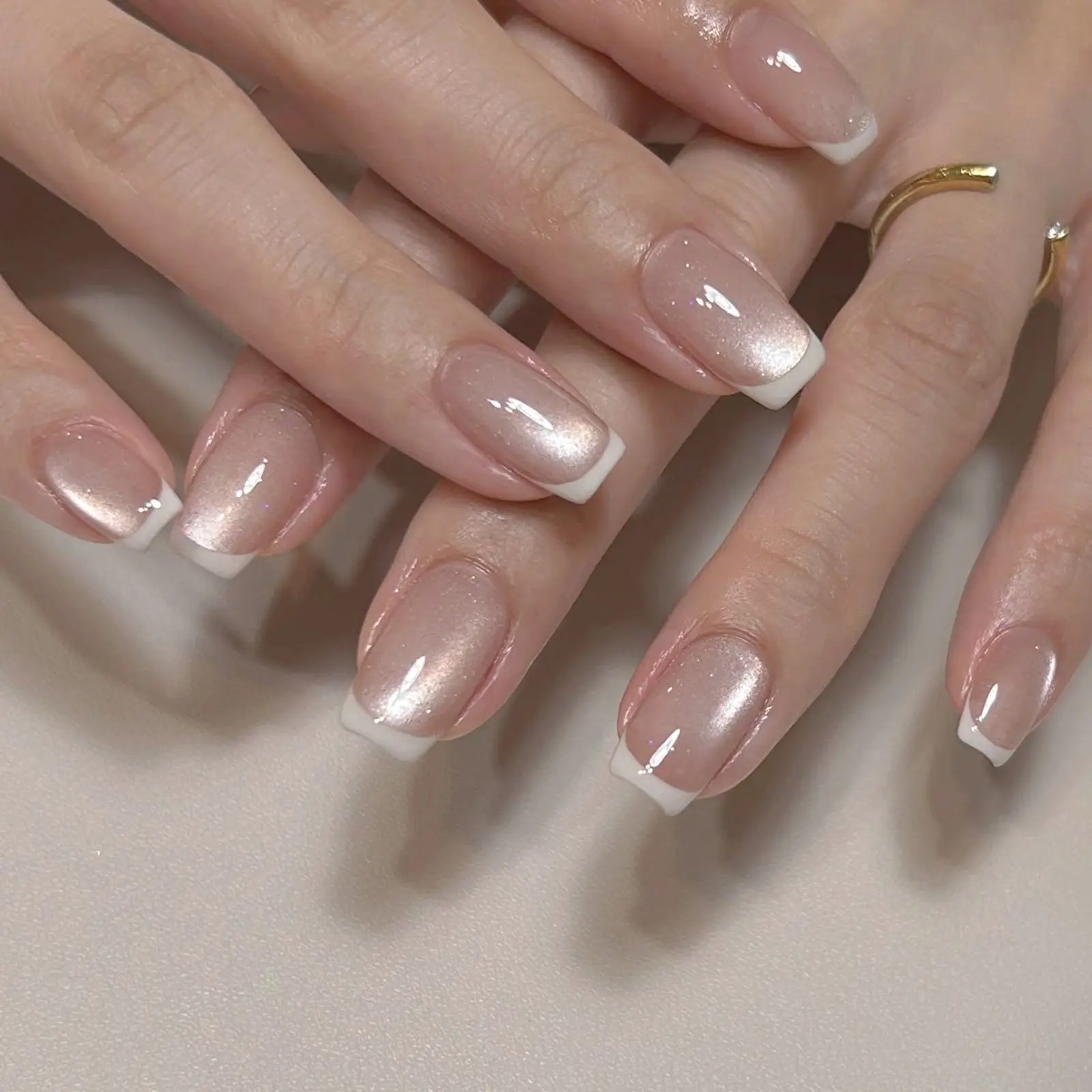 24 Piece French Manicure Set, Short Square Glossy Nail Tips with Nude Base and Tips, Essential Nail Supplies for Women and Girls, French Tips Nails, Nail Art Diy, Nail Art Products, Nail Art Supply