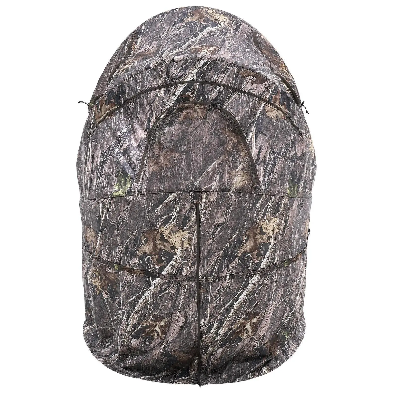 【Backtoschool】VEVOR Hunting Blind,  Single Person Ground Blinds with Carrying Bag, Portable Camouflage Tent, Reinforced Durable Concealed Shelter with Silent Zipper Door and Window, for Turkey and Deer