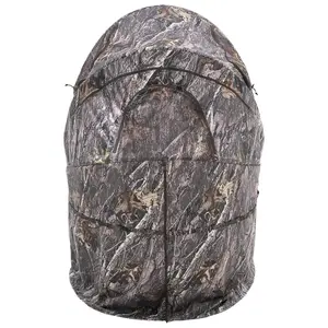 【Summervibes】VEVOR Hunting Blind,  Single Person Ground Blinds with Carrying Bag, Portable Camouflage Tent, Reinforced Durable Concealed Shelter with Silent Zipper Door and Window, for Turkey and Deer