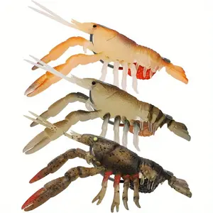 Prerigged Weedless TPE Fishing Jig Lures - Lifelike Shrimp & Crayfish Swimbait, Lead-Free Freshwater/Saltwater Lures for Bass, Crappie, Trout, Walleye (Multi-Color, Keep Separately), Trout Fishing Bait, Realistic Fish Lure, Sharp Vmc Hook