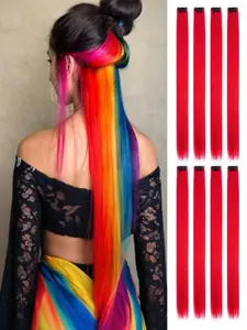 22 Inch Long Straight Clip-in Hair Extensions, Natural Looking Gorgeous Fluffy Wigs for Women, Synthetic Hairpiece for Party Photography, Cosplay, Gift, Synthetic Soft Hairpieces