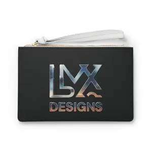 LMX Designs Women's Clutch Bag - Artistic Elegance with Luminous Logo & Gold Zipper for Special Events