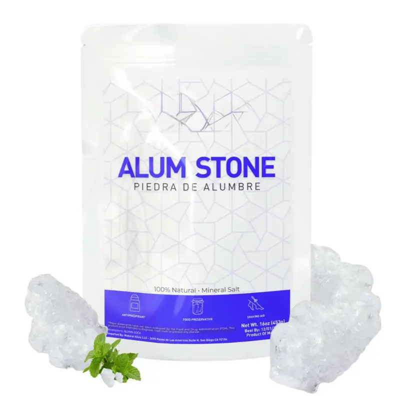 Premium Large Alum Stone - Natural Crystal Pieces, Healing Crystals, Deodorant, Aftershave, Post-Shave Multi-Purpose Manual Massage Tool for Bath & Body Care