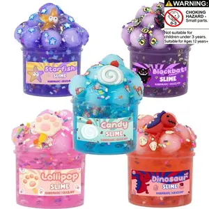 Portable 2.37oz Jelly Cube Crunchy Crystal Slime kit Cloud Slime Fluff Slimes Hydro Slime Clear Sticky Slime Soft DIY Non-Sticky Stretchy Sludge Party Favors Birthday Gifts, Moldable Handmade Taba Squishy