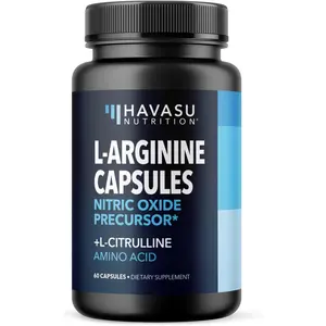 L Arginine Capsules with L Citrulline Blend Nitric Oxide Supplement 60 Count Vegan Non GMO Capsules for Workout Performance Endurance Cardio Circulation and Muscle Pump Support 1 Month Supply Dietary Supplement