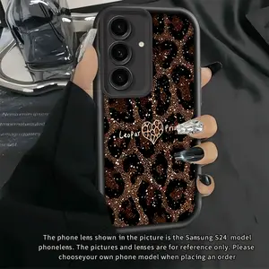 Phone Case - High-End Brown-Black Leopard Print Heart-Shaped New Phone Case for Samsung Galaxy S25Ultra/S25Plus/S25/S24Ultra/S24Plus/S24Fe/S24/S23Ultra/S23Fe/S23/S23+/S22Ultra/S22/S22+/S21Ultra/S21Fe/A73/A72/A71/A70/A56/A55/A54/A53/A52/A35/A34/A33/A
