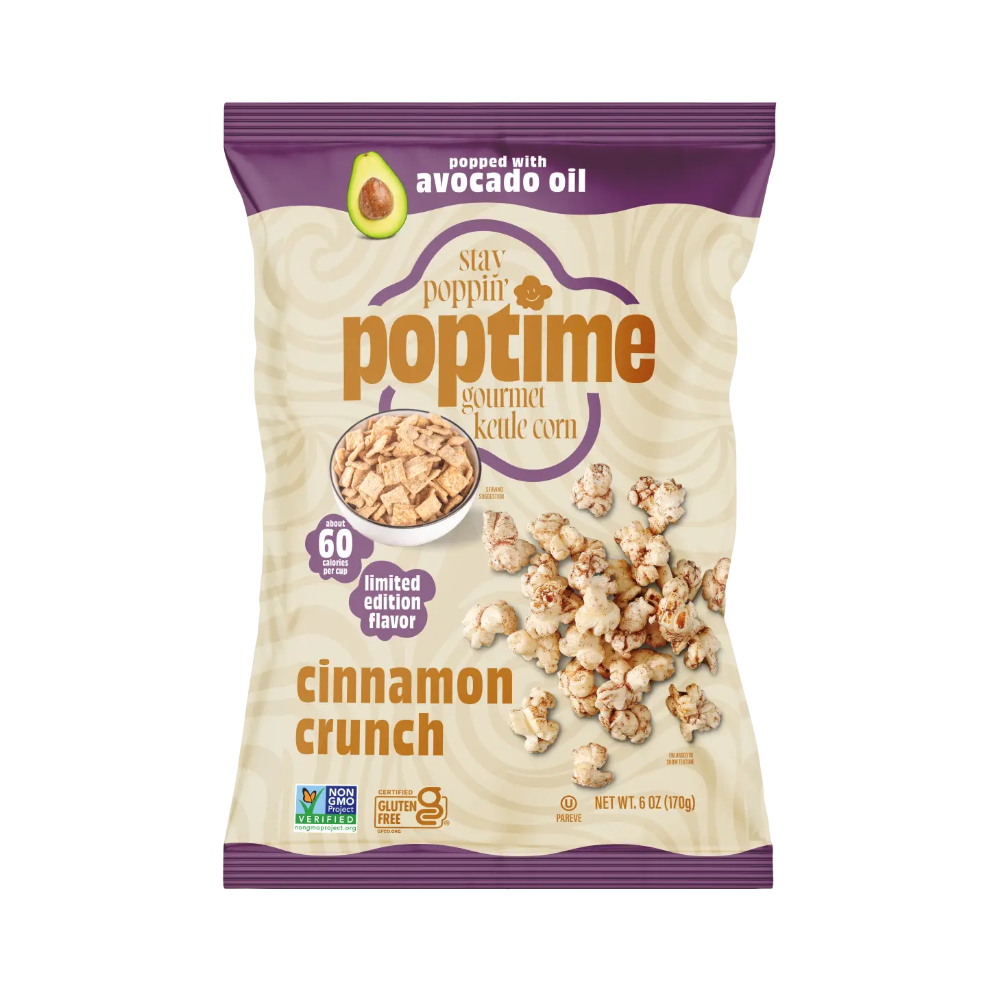 Poptime Cinnamon Crunch Flavored Kettle Corn Snack