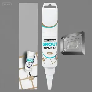 Fast-Drying Grout Repair Kit - Beige Filler, Triple Protection Formula Restores & Renews Tile Lines, 8.8oz / 250gr, Waterproof & Easy-to-Use with Float for Seamless Finish metal  repair  glue tape dispenser