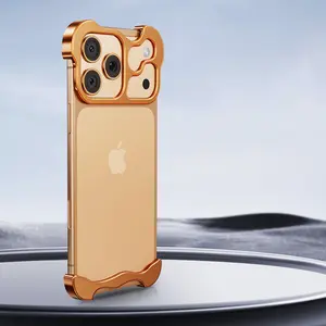 Metal Edgeless Phone Case Set for iPhone 17 Air Pro Max, Includes Lens Sticker, Alcohol Bag, Extra Glue Kit, Ultimate Protection Cover