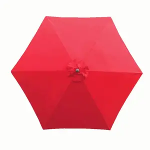 7.5 ft Market Patio Umbrella 6 Rib Replacement Canopy Red Heavy Duty Beach Umbrella with Tilt