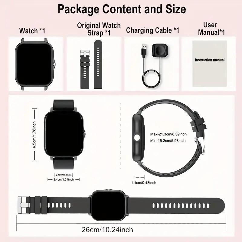 Valentine's Day gift New smartwatch for 2026: Black and pink wearable multi-functional smartwatch with high-definition touchscreen.