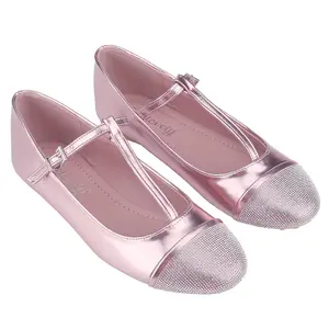 Belovely Women's T-Bar Buckle Strap Ballet Flats Round Toe Walking Shoes for Everyday Comfort & Coquette Inspired Piano-6 Black Silver T-Bar Strap Vintage Charm Comfortable Fit - Footwear