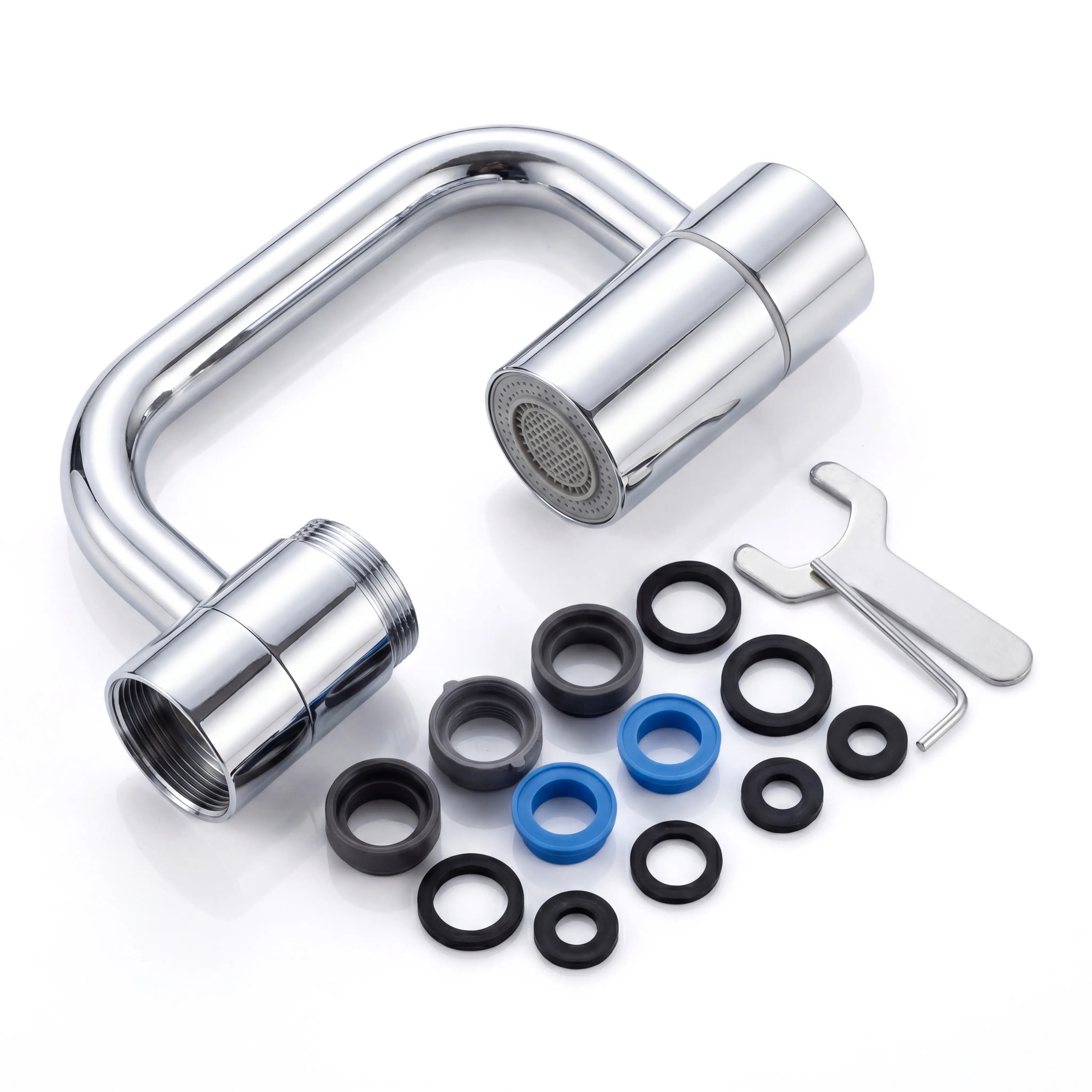 1440° Rotatable Faucet Extender, Durable U-Shaped Aerator with Dual Water Outlet Modes, Universal Tap Adapter with Gaskets for Home Bathroom & Kitchen Use
