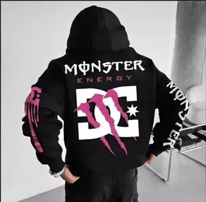 Black and Pink Monster Energy Claw Streetwear Hoodie, Pullover Unisex Graphic Racing Crossover, Racing-Inspired Sporty Hoodie, Gift for Car Lovers and Fashion Fans, Drift & Motorsport Lifestyle Apparel, Fullsize S-5XL