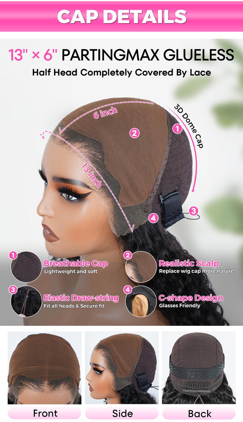 [Clearance Sale]CurlyMe 13x6 Full Lace Frontal Straight Human Hair Wear Go Glueless Wig With Elastic Draw-string