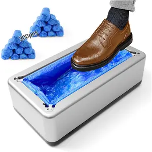 Shoe Cover Dispenser with 200 Pcs Disposable Shoe Covers Automatic Shoe Cover Machine in Used at Home, Office, Hospital, Factory to Protect the Floor (Silver) Household Items Versatile Durable