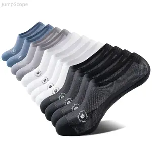 Men's Ankle Socks, Ultra-Thin Mesh No-Show Socks, 6 Pack Low-Cut Invisible Socks, Soft Stretch Sweat-Absorbent Cotton Blend Socks with Anti-Slip Heel for Summer Daily & Sports Wear