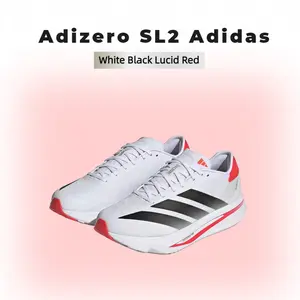 Adidas Adizero SL2 Running Shoes White Black Lucid Red JI2987 Lightweight Comfortable Performance Sneakers