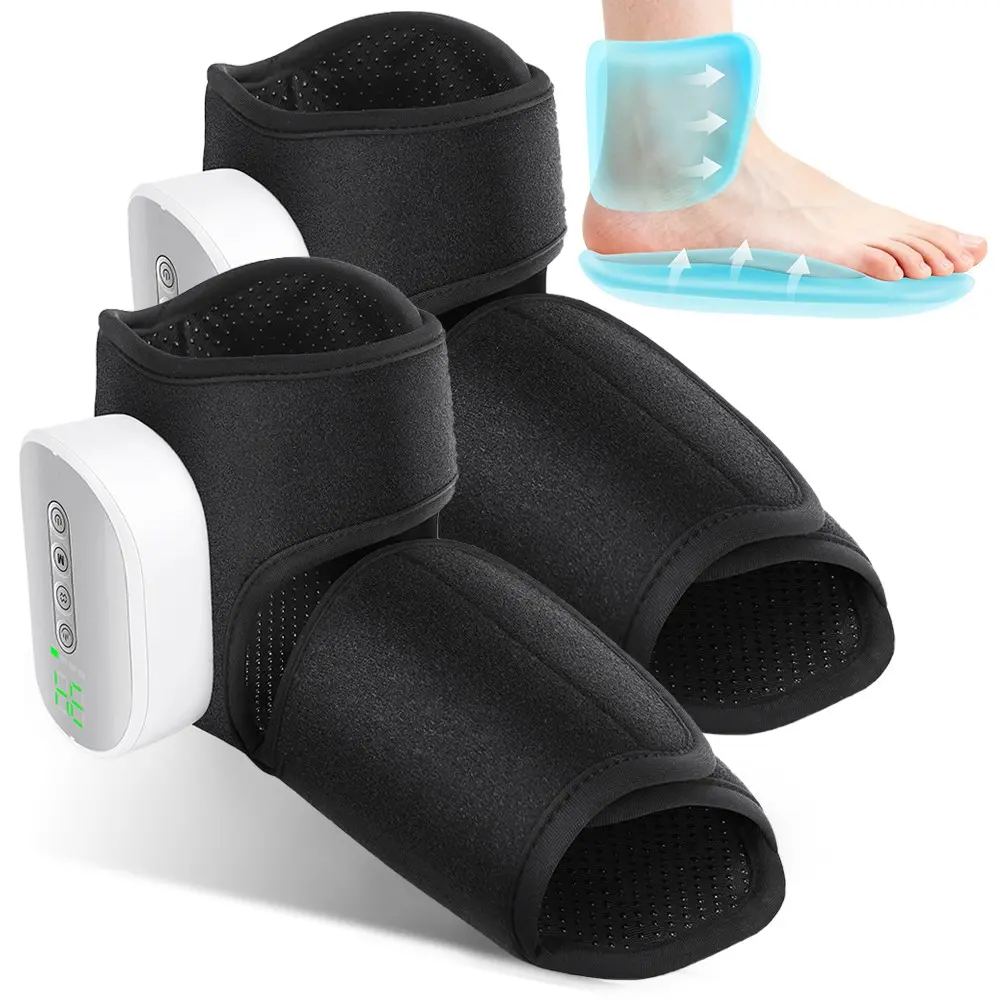2 PCS Smart Air Compression Foot Massager with Heat Dual Zone Ankle & Foot Rechargeable Festival Gift USB Rechargeable Massagers