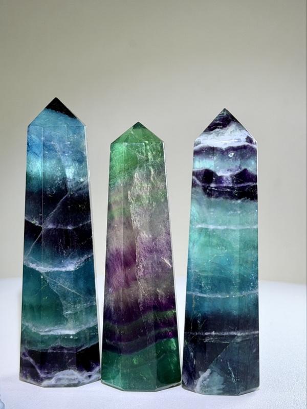 Natural Rainbow Fluorite Tower Intuitively Chosen 2.75" to 3.5" Energy Healing and Crystal Enthusiasts Decoration Home Ornament purple crystals for sale