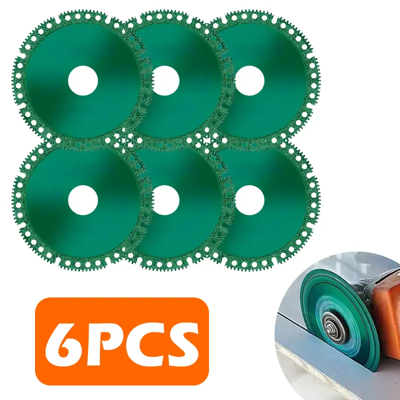 Diamond Cutting Disc 6 Pcs, 100mm (4") Cutting Sand Wheel, Professional Cutting Saw Disc for Glass Ceramic Diamond Marble Jade Crystal, Power Tool Acc