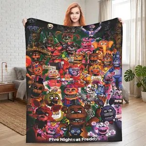 Cute Five Nights At Freddy's Blankets，Suitable for bedrooms, sofas, travel, and camping，Soft and comfortable，Multiple sizes，Durable and resistant to pilling，Suitable for adults and children，The perfect holiday gift