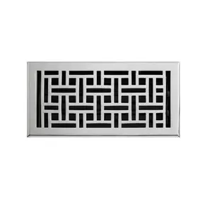 New Chrome  6" x 8" Wicker Style Solid Brass Floor Register by Signature Hardware