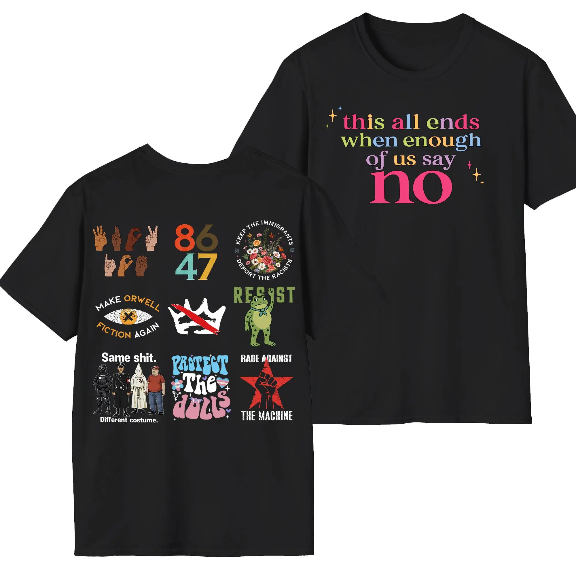 Progressive Statement Hoodie – This All Ends When Enough of Us Say No, Human Rights, Feminist, Protest Quotes Hoodie