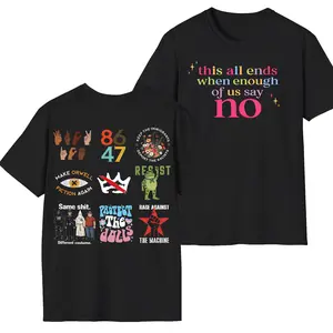 Progressive Statement Hoodie – This All Ends When Enough of Us Say No, Human Rights, Feminist, Protest Quotes Hoodie