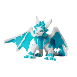 3D Printed Ice Dragon Statue, Decorative Sculptures, Home Decor, Adjustable Joints, Office Car Decoration, Creative Gift, Pet Memorial, Holiday Decoration