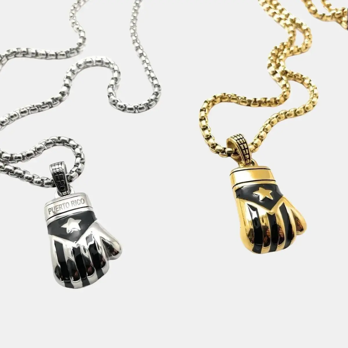 Papiichulo Boricua Power Necklace Set - Silver/Black and Gold/Black unique jewelry trendy necklace