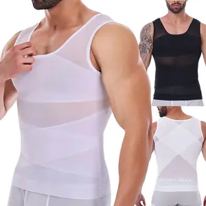 4/3/2/1 Men Compression Shirt Body Shaper Tank Top Fitness Workout Gym Vest Fajas para Hombres Men Shapewear Breathable Menswear Lightweight Undershirt Underwear